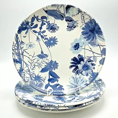 Buy Poole Pottery, X4 Blue & White Floral Dinner Plates, 11.25  Dia, Made In England • 30£