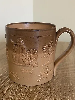 Buy Large Antique Salt Glazed Stoneware Mug/Tankard, Impressed Mark, Decorative • 10£