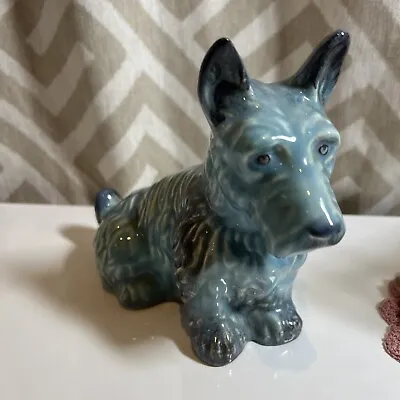 Buy Vintage Beswick England Pottery Blue Seated Scottie Dog Figurine, 6.25 H • 113.54£