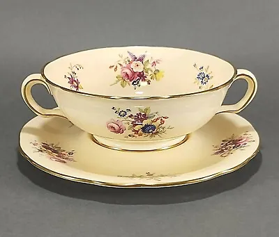 Buy Hammersley Cream Soup Bowl And Saucer Multicolor Floral • 12.30£