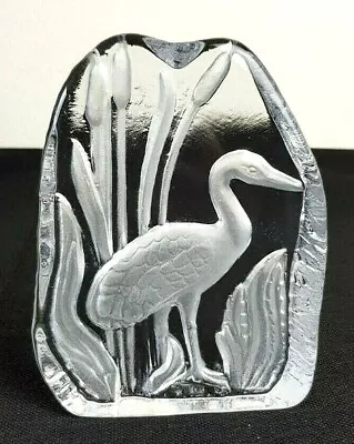 Buy Vintage Goebel Glass Paperweight Crane Heron Bird Reeds 585g • 6.95£