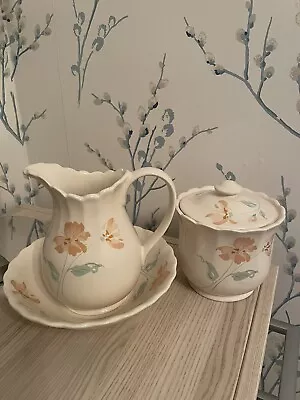Buy Vintage Boots Poppy Pattern Ceramic Water Jug, Bowl And Pot With Lid - VGC • 20£