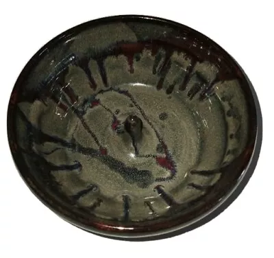 Buy Art Pottery Apple Baker/Ring Trinket Dish Stoneware Drip Glaze Signed   • 9.52£