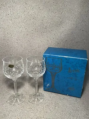 Buy Bohemia Crystal Henry Marchant Wine Glasses Crystal Cut Design X 2 Vintage Boxed • 15.99£