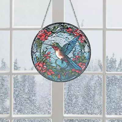 Buy Stained Glass Window Hanging Panel Wall Art Decoration Decorative Bird Hanging • 8.34£