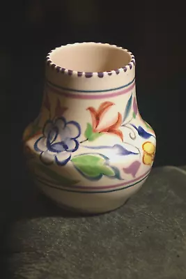 Buy Vintage Poole Pottery Traditional Wares Small Vase 4  Flowers Pattern Signed • 6.99£