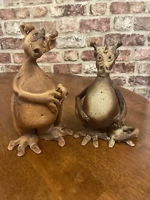 Buy Vintage Studio Pottery Dragons X2 Rare One Of A Kind • 29.99£