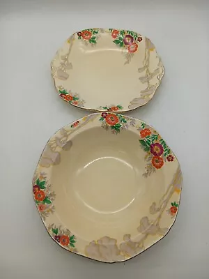 Buy Royal Cauldon Serving Bowl And Plate With Floral Pattern • 15£