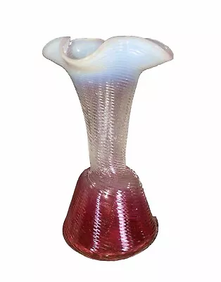 Buy Antique Glass - Cranberry Opalescent - 7  Spiral Vase • 19.30£