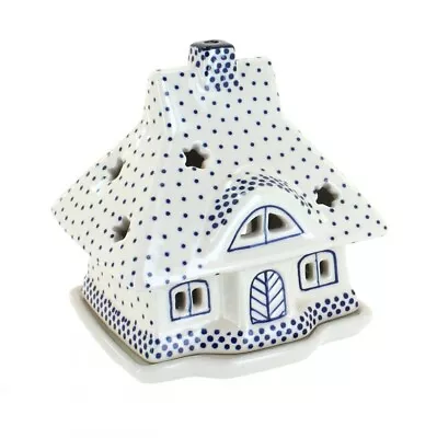 Buy Blue Rose Polish Pottery Small Dots House Luminary • 68.51£