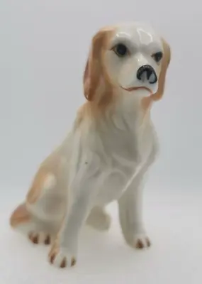Buy Vintage Dog Figurine Bone China Brown White • 7.98£