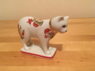 Buy Curio Cabinet Cat Kakiemon By The Franklin Mint White With Flowers & Gold Collar • 3.99£
