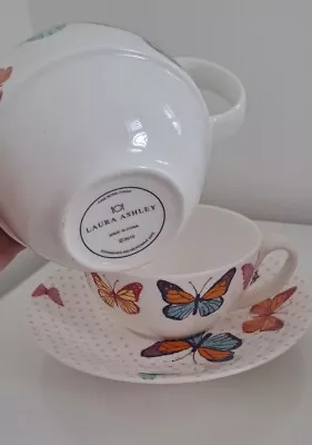 Buy Laura Ashley Tea For One ‘All A Flutter’ Teapot & Cup | Fine Bone China • 18£