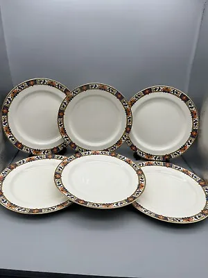 Buy 6 Vintage Burleigh Ware Ceramic 10” Dinner Plates • 16£