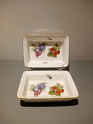 Buy Wedgewood Fruit Sprays Small Rectangular Dishes Oven To Table Ware England Set 2 • 14.99£