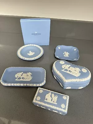 Buy Wedgwood White On Blue Jasperware Plates & Trinkets • 10£