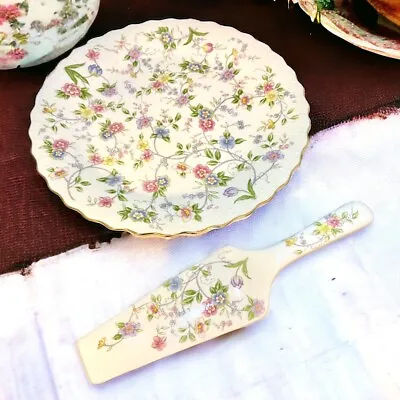 Buy Corona Pink Floral Fine China Dessert Plate And Server Japan 10.5”D Chintzware • 11.84£