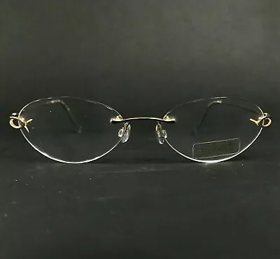 Buy Silhouette M6477 /30 V6054 Eyeglasses Frames Blue Gold Oval Rimless 52-17-130 • 115.45£