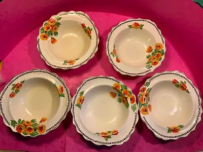 Buy 5 Dish Bowls Crown Ducal Ware England Flowers • 29.99£