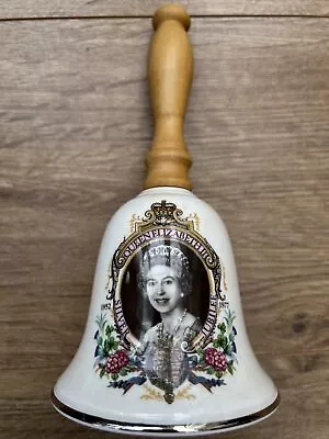 Buy Vintage Royal Grafton Bone China Hand Bell. Queen Elizabeth II Silver Jubilee • 10£