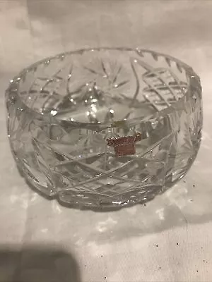 Buy Vintage Bohemian Lead Crystal Hand Cut Sugar Bowl Pinwheel Design Scalloped Rim • 10£