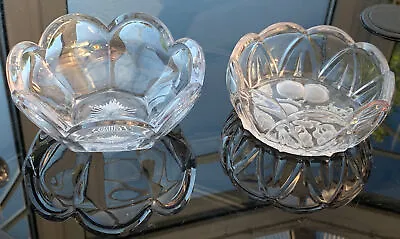 Buy 2  Vintage Sugar / Sweet  Bowls Clear  Glass With Nice Pattern • 7.99£