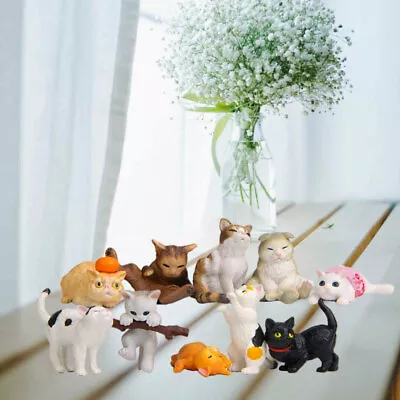 Buy 10Pcs Cartoon Adorable Cat Figures Figurines Educational Learning Gifts • 11.03£