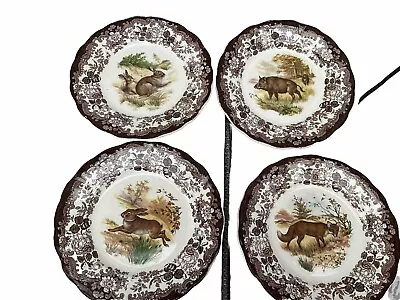 Buy 4x Royal Worcester Palissy Game Series  Dinner Plates - Hares Rabbit Boar Fox • 18£
