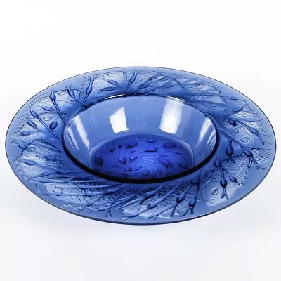 Buy René Lalique R.Lalique Blue Glass Bowl Dish Fishes Blue Glass Antwerp Flat Cup • 5,362.71£