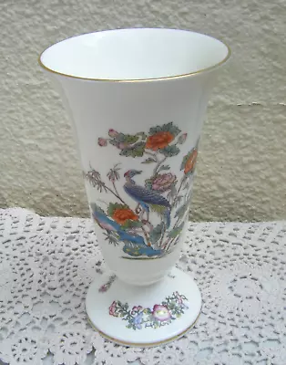 Buy Wedgwood Kutani Crane Vase Trumpet Shaped Bird Floral Vintage 17cm Tall VGC • 9.49£