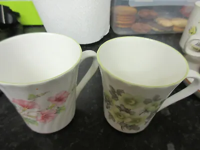 Buy Two Beautiful English Made Fine Bone China Floral Tea Or Coffee Cups • 2£
