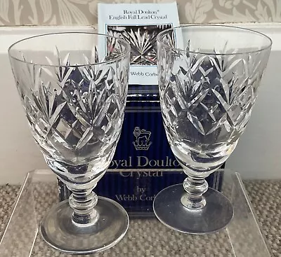Buy Royal Doulton Crystal By Webb CORBETT 2x  Wine Glasses. • 5£
