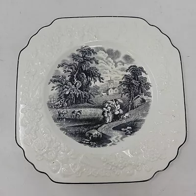 Buy England George Jones And Sons Rhapsody And Crescent Square Salad/Lunch Plates 8  • 18.85£