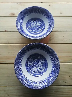 Buy 2 BARRATTS Staffordshire Blue Willow Pattern 6.5 ”Desert/Cereal Bowls • 14.99£