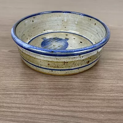 Buy Hand Thrown Gray Pottery Bowl With Blue Turtle Signed By Artist 6  Diameter • 12.48£