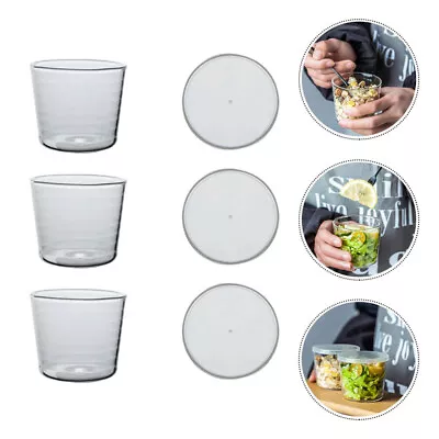 Buy Mini Glass Salad Bowl Set With Lid For Dips And Desserts • 14.35£