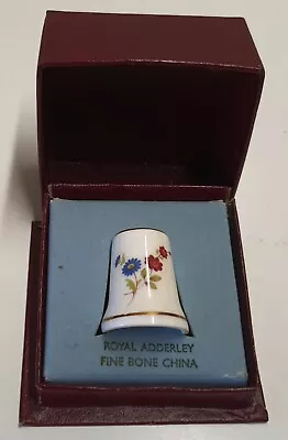 Buy Royal Adderley Floral Fine Bone China Thimble C1964-88 Made In England MIB 3cm  • 17.39£