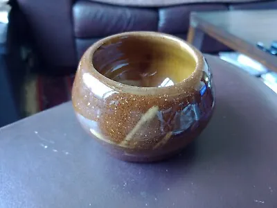 Buy Jo Duggan, Sutton Veny Pottery. Earthenware Honey Glaze Pot. 2.25 Tall, 3.5  Dia • 10£