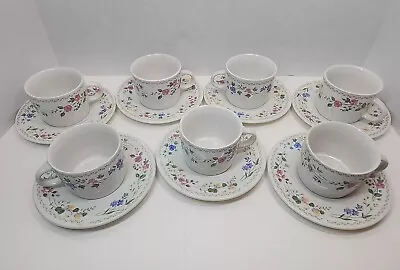 Buy Farberware Stoneware English Garden 225 1993 Tea Coffee Cups & Saucers Set Of 7 • 18.97£