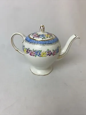 Buy Foley EB 1850 White Blue Floral Small Bone China Teapot Antique Collectable ED • 39.99£