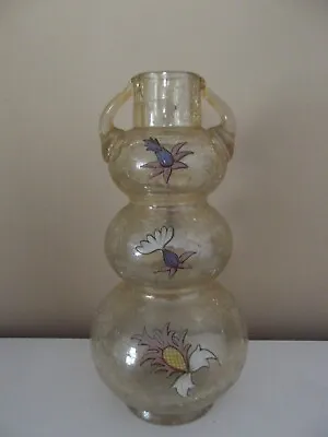 Buy An Original Antique (Non-Reproduction) Luster Crackle Glass Vase 1920's • 20£