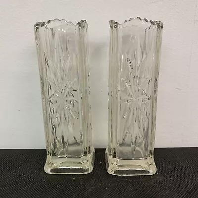 Buy Set Of 2 Tall Glass Candle Holders Home Display Elegant Cut Glass H16 X W5 Cm • 9.45£