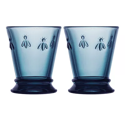 Buy La Rochere Bee Tumbler Glass Set Of 2 250ml Goblet Blue Glassware Barware • 22.30£