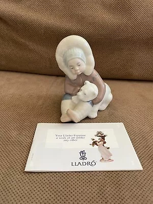 Buy Lladro Eskimo Playing With Polar Bear Cub #1195 Retired 1995 Original Box Spain • 30.22£