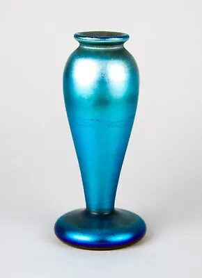 Buy Antique Quezal Nouveau Art Glass Blue Purple Iridescent Vase Signed • 477.74£