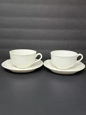 Buy 2 Haviland Limoges France Ranson White Tea Cups & Saucers China  • 33.72£