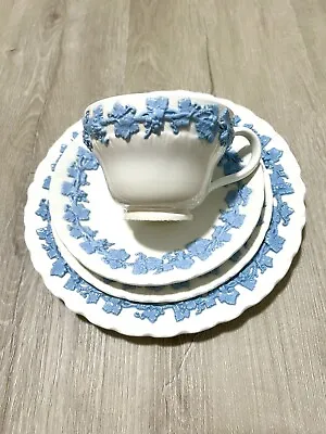 Buy Wedgewood Queens Embossed Ware Lavender On Cream Tea Cup , Saucer And Plate Set • 43.43£