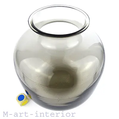 Buy Elegant Glass Vase Smoke Vintage Glass Object, Goebel, Charlottenhütte 1970 • 72.40£