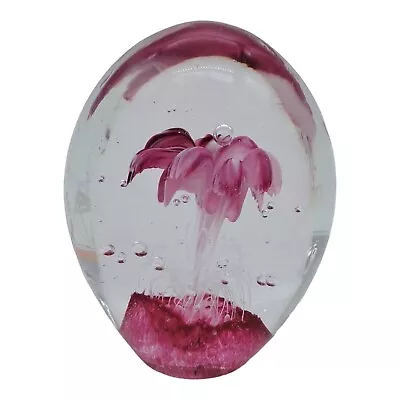 Buy Art Glass Anemone Paperweight Pink Controlled Bubble 11 Cm Tall VGC 1980s Large  • 9.99£