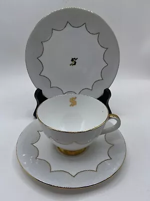 Buy Antique Tuscan Fine English Bone China 3 Piece Cup & Saucer Set Signed P. Taylon • 25£